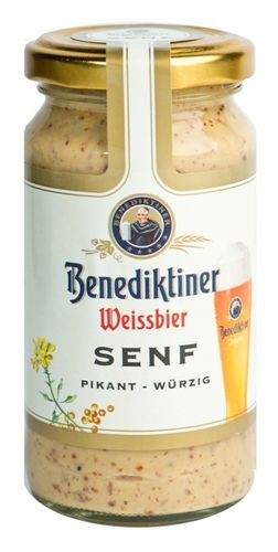 Altenburger Senf --- BENEDIKTINER Weißbier Senf --- 200 ml Glas 8101
