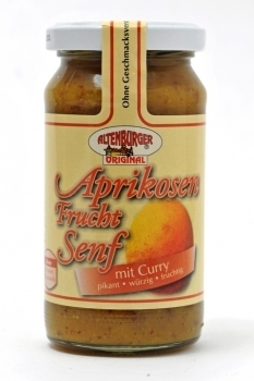 Altenburger Senf --- Aprikose mit Curry - für Geflügel --- 120 g Glas 71402