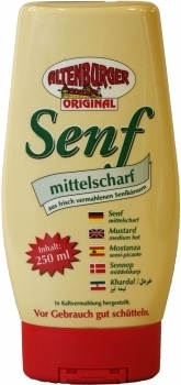 Altenburger Senf --- Senf mittelscharf --- 250 ml Squeeze Flasche 26474