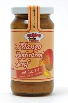 Altenburger Senf --- Mango Fruchtaufstrich Senf + Curry --- 240 g Glas 29042
