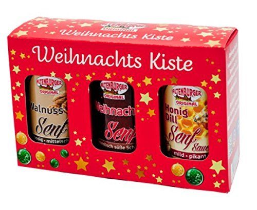 Altenburger Senf Set --- Weihnachts Kiste --- 3 x 200 ml Gläser 33342