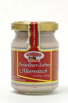 Altenburger Meerrettich --- Preiselbeer-Sahne-Meerrettich --- 140 g Glas 80010